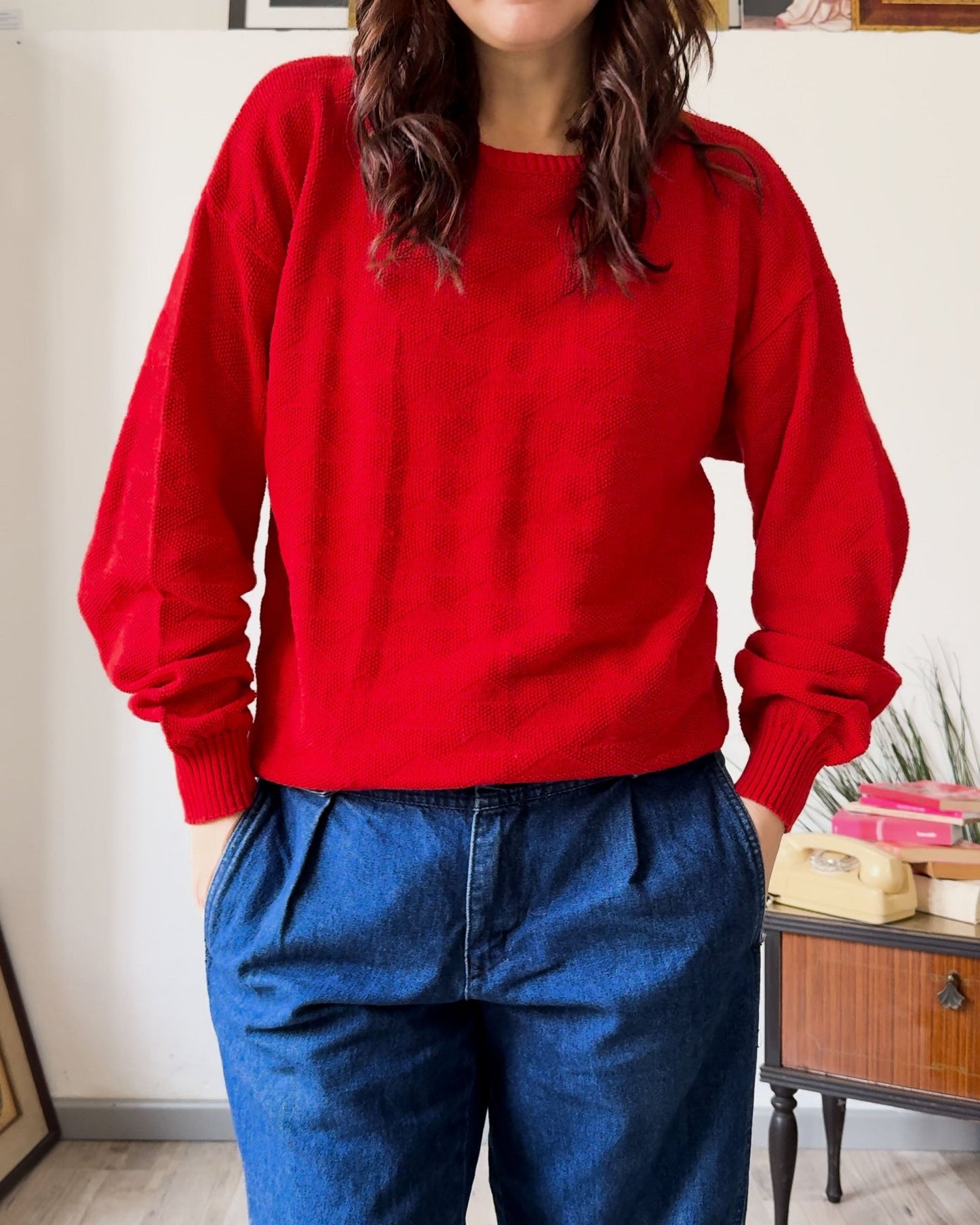 Maglia Vintage Rossa Aldo Bertolini - abbigliamento vintage Rivesty