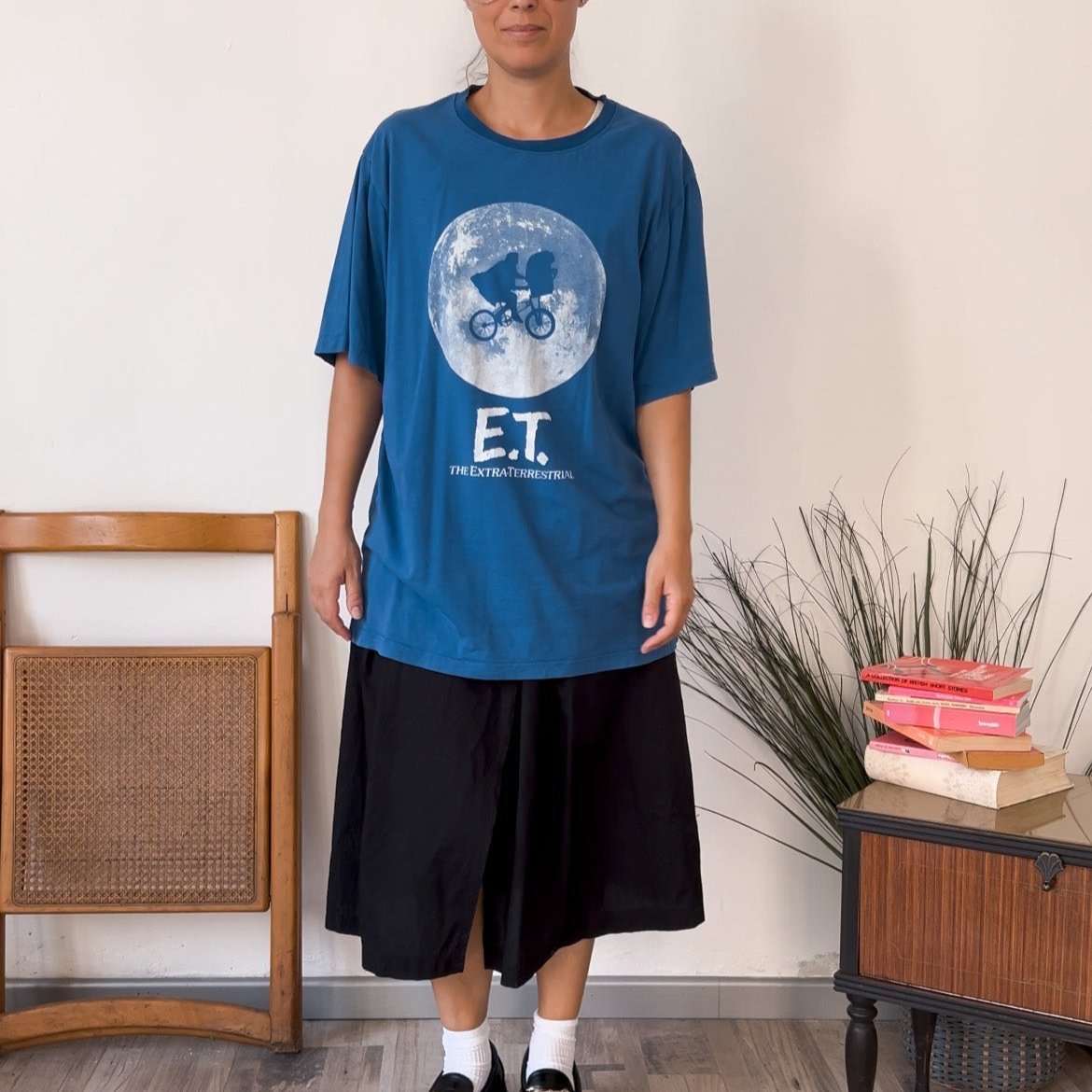 Tshirt ET Extra Terrestrial Moon Pull&Bear XL - abbigliamento vintage Rivesty