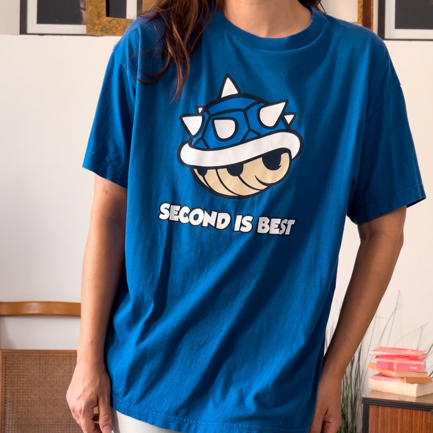Tshirt Mario Kart, Super Mario Second is best - abbigliamento vintage Rivesty