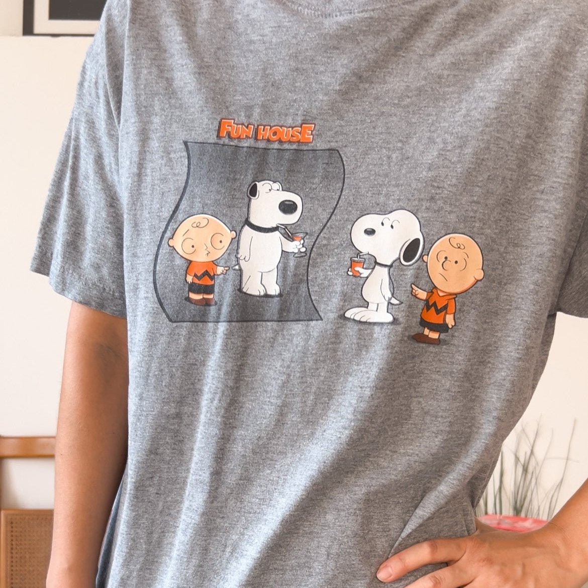 Tshirt Peanuts Snoopy Fun House Pampling L - abbigliamento vintage Rivesty