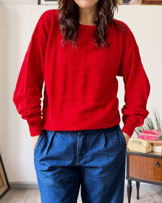 Maglia Vintage Rossa Aldo Bertolini – Made in Italy 🇮🇹 - Rivesty Vintage