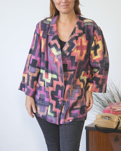 Blazer primaverile donna colorato | Giacca leggera oversize vintage