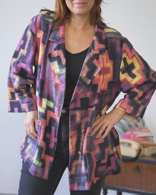 Blazer primaverile donna colorato | Giacca leggera oversize vintage