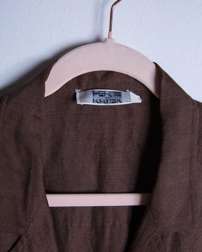 Camiciona_vintage_Marrone_Oversize_ETICHETTA