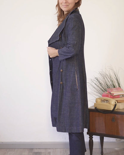 Cappottino denim donna robe-manteau Patty Shelabarger S