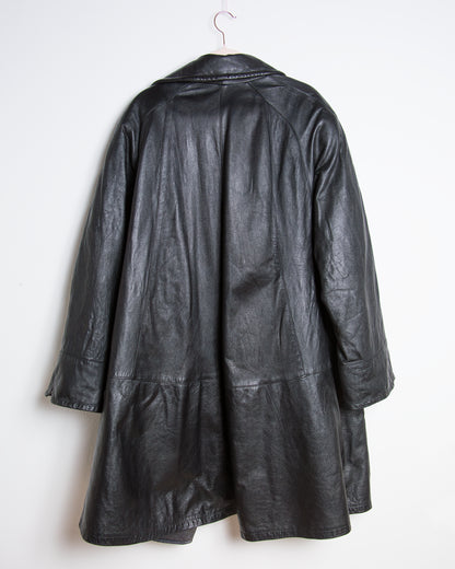 Cappotto lungo in pelle nera da donna taglia 46 – Forester