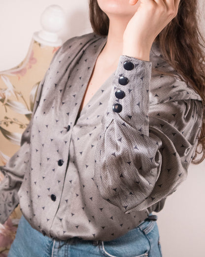 Camicia vintage di taglio sartoriale in seta - Rivesty Vintage