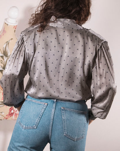 Camicia vintage di taglio sartoriale in seta - Rivesty Vintage