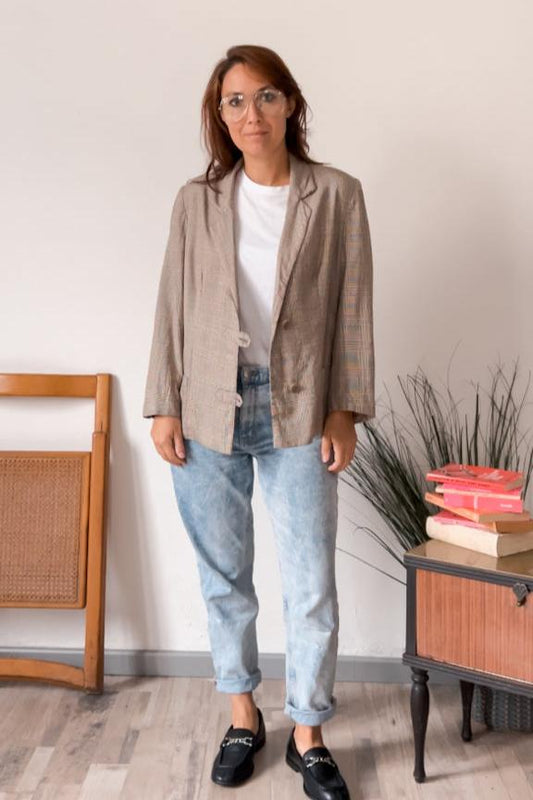Blazer vintage sartoriale principe di Galles e pied de poule - Rivesty Vintage