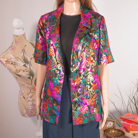 Blazer vintage tessuto cromato riflettente Luciano Soprani - Rivesty Vintage