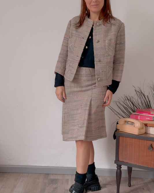 Completo vintage tweed rosa A.Ferrero - Rivesty Vintage