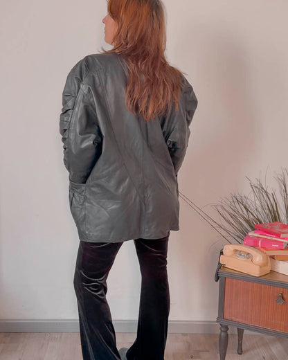 Giacca vintage in vera pelle anni 80 taglia S