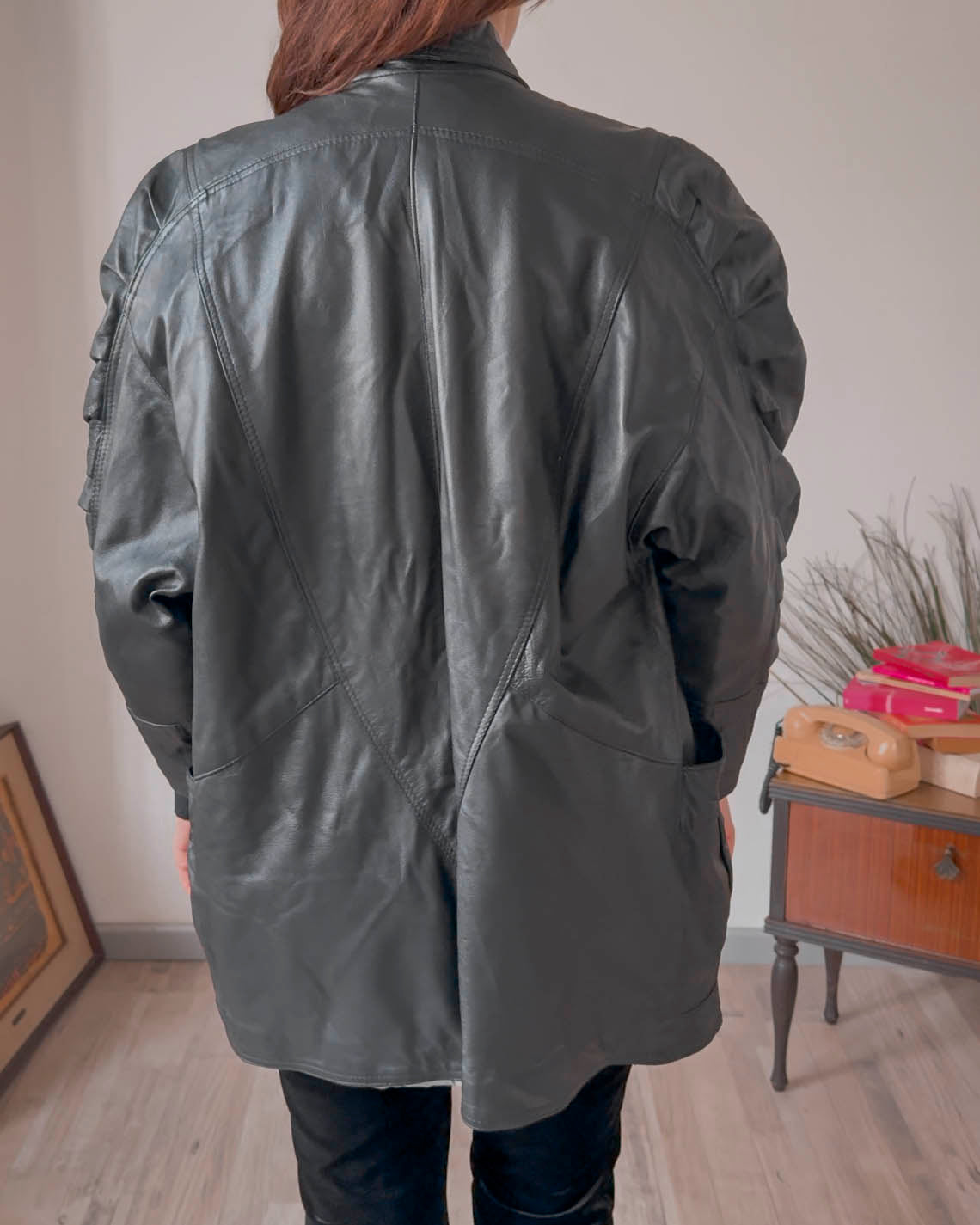 Giacca vintage in vera pelle anni 80 taglia S