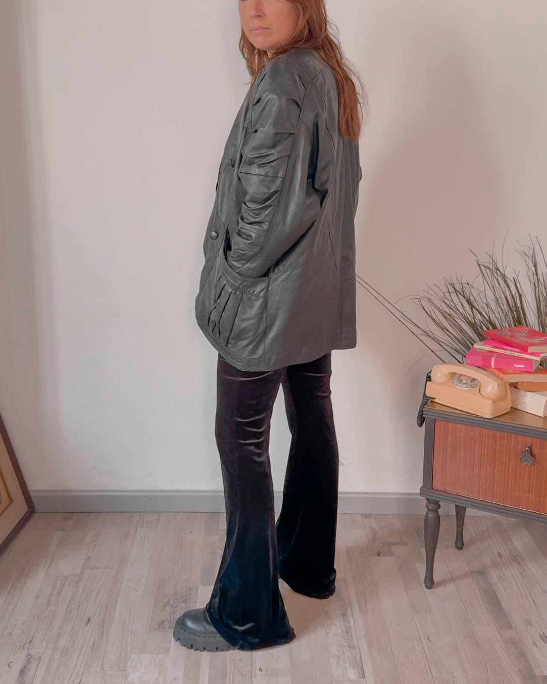 Giacca vintage in vera pelle anni 80 taglia S