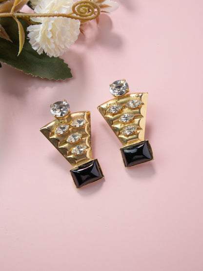 Orecchini geometrici in stile anni '20 per foro all'orecchio Rivesty Vintage