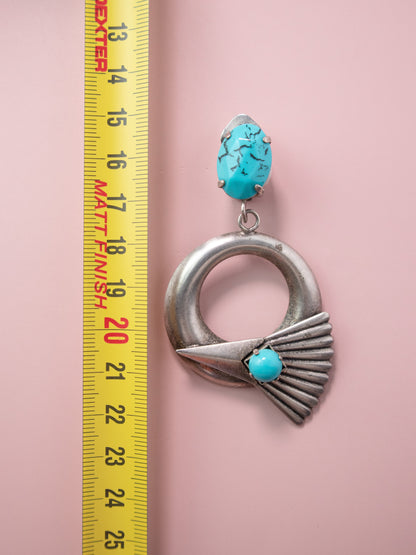 Orecchini pendenti Vintage Boho Retro simil pietra blu Rivesty Vintage