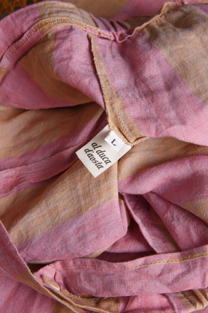 Pantaloni vintage in lino a righe rosa Al Duca d’Aosta – Taglia L | Rivesty Vintage