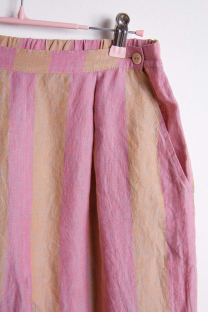 Pantaloni vintage in lino a righe rosa Al Duca d’Aosta – Taglia L | Rivesty Vintage