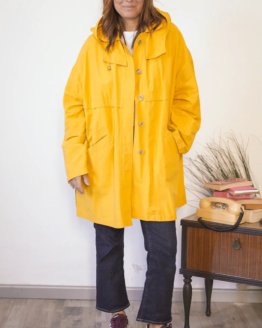 Parka giallo da donna leggero in cotone – Mary Anne Made in Italy