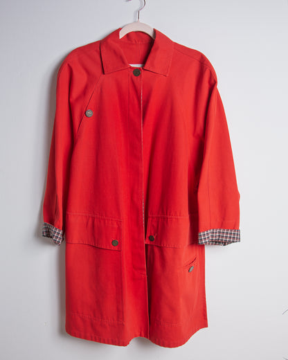 Trench rosso donna cotone taglia 42 – Made in Italy