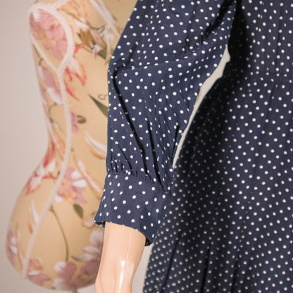 Vestito Vintage Blu a Pois Bianchi anni 60-70 - Rivesty Vintage