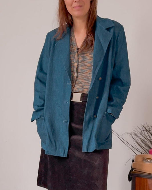 Blazer vintage in denim - abbigliamento vintage Rivesty