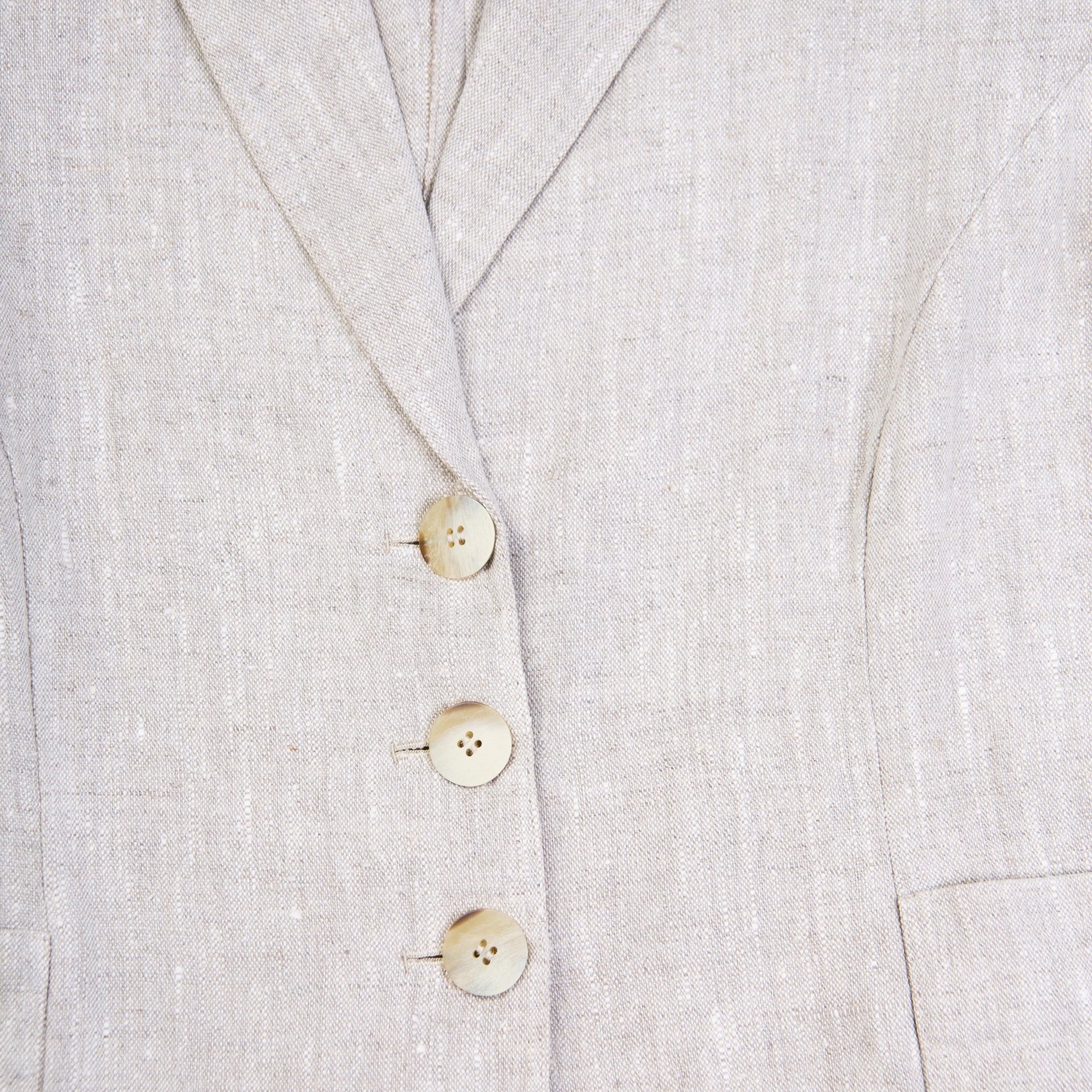 Blazer vintage in lino beige - abbigliamento vintage Rivesty