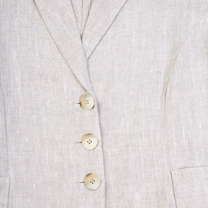 Blazer vintage in lino beige - abbigliamento vintage Rivesty