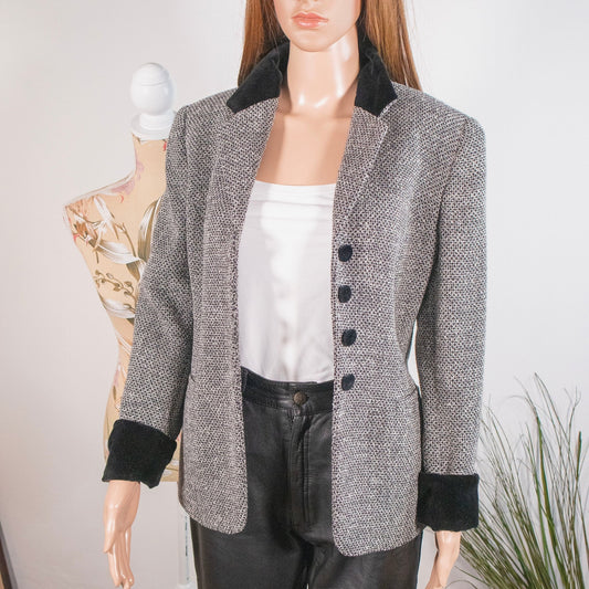 Blazer vintage MissTwidd bouclé e velluto - abbigliamento vintage Rivesty