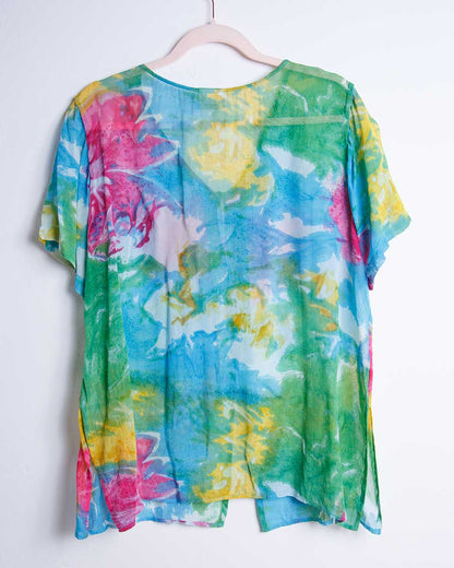 Blusa floreale leggera in viscosa – Taglia M/L - abbigliamento vintage Rivesty