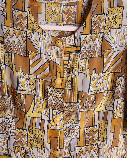 Blusa sartoriale vintage in pura seta - abbigliamento vintage Rivesty