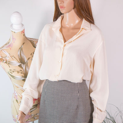 Camicia in seta bianca - abbigliamento vintage Rivesty