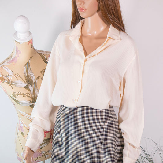 Camicia in seta bianca - abbigliamento vintage Rivesty