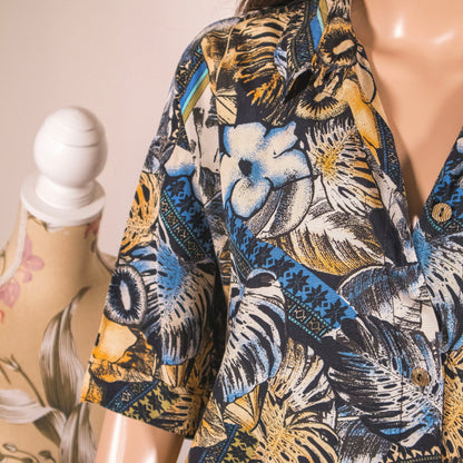 Camicia vintage ‘80/90 fantasia floreale - abbigliamento vintage Rivesty