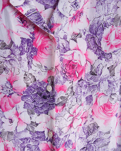 Camicia vintage a fiori Ok Look by Lorena in misto seta – taglia 46 Made in Italy - abbigliamento vintage Rivesty