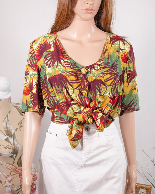 Camicia vintage stile anni '80 palme - abbigliamento vintage Rivesty