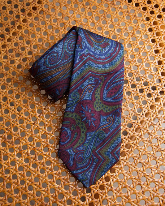Cravatta vintage paisley in seta Maximilian – Made in Italy - abbigliamento vintage Rivesty