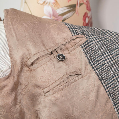 Giacca blazer a quadri bianchi e neri - abbigliamento vintage Rivesty