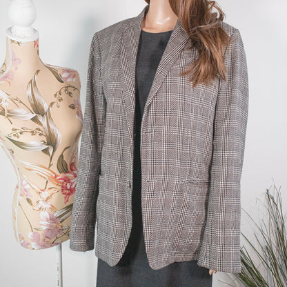 Giacca blazer a quadri bianchi e neri - abbigliamento vintage Rivesty