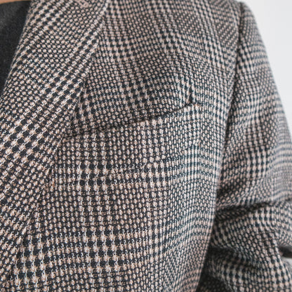 Giacca blazer a quadri bianchi e neri - abbigliamento vintage Rivesty
