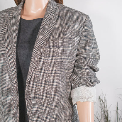 Giacca blazer a quadri bianchi e neri - abbigliamento vintage Rivesty