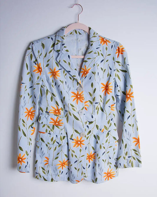 giacca Moschino vintage a fiori vista frontale