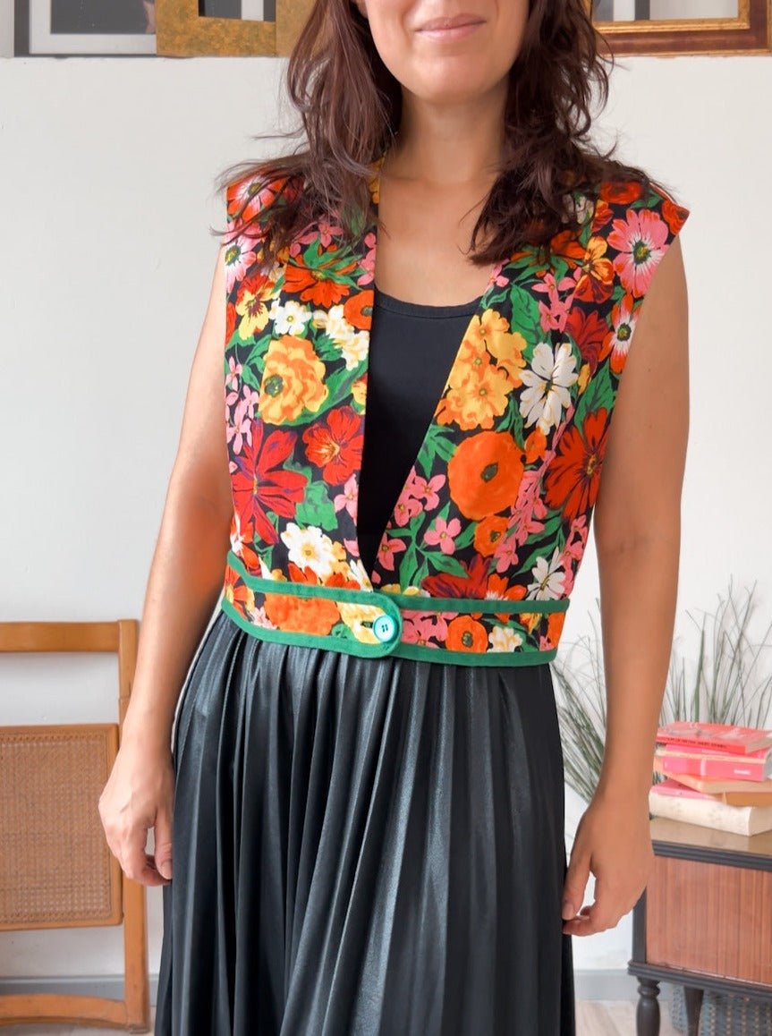 Gilet vintage fantasia floreale - abbigliamento vintage Rivesty