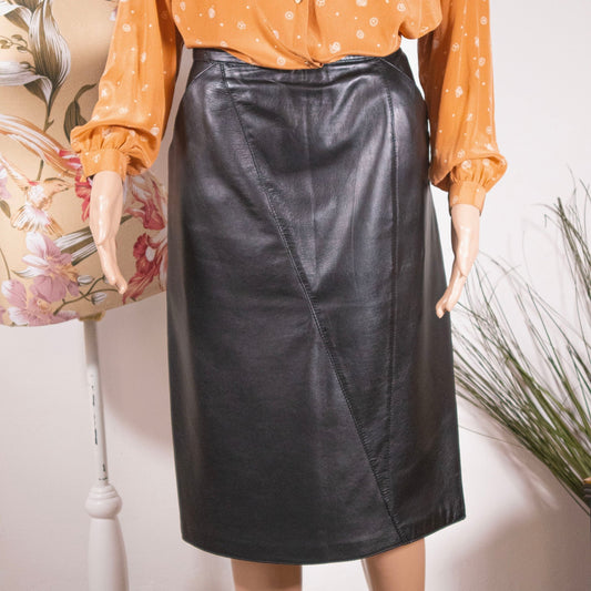 Gonna in pelle vintage - abbigliamento vintage Rivesty