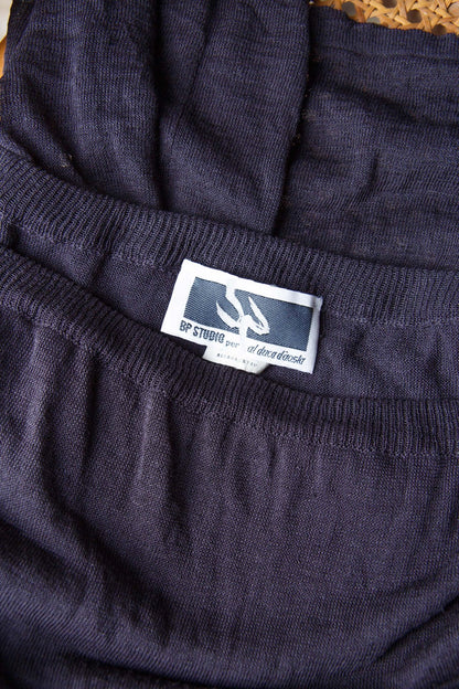 Gonna lunga blu trasparente in maglina – Taglia M | Rivesty Vintage - abbigliamento vintage Rivesty