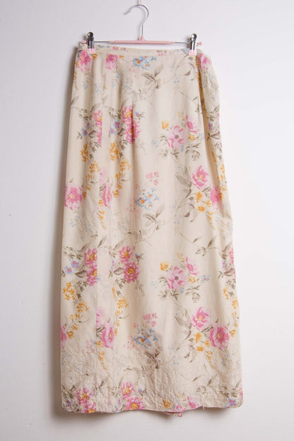 Gonna lunga vintage floreale – Cotone misto, fantasia rosa | Rivesty Vintage - abbigliamento vintage Rivesty