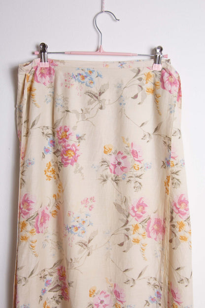 Gonna lunga vintage floreale – Cotone misto, fantasia rosa | Rivesty Vintage - abbigliamento vintage Rivesty