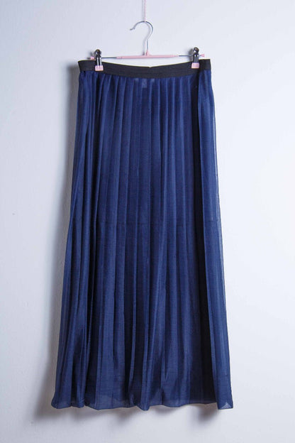 Gonna plissettata blu notte trasparente – BASE 128, taglia 44 | Rivesty Vintage - abbigliamento vintage Rivesty