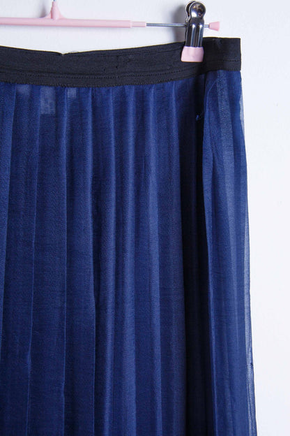 Gonna plissettata blu notte trasparente – BASE 128, taglia 44 | Rivesty Vintage - abbigliamento vintage Rivesty