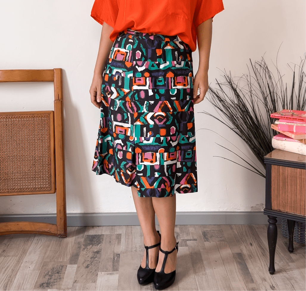 Gonna vintage anni ‘80 a portafoglio - abbigliamento vintage Rivesty